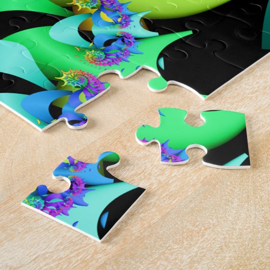 Puzzle Art en spirale de fractale d'arc-en-ciel (Côté)