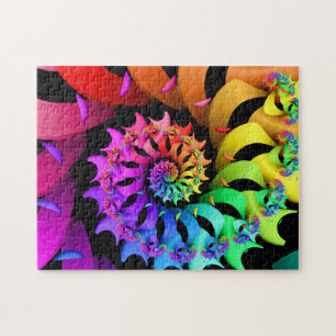 Puzzle Art en spirale de fractale d'arc-en-ciel