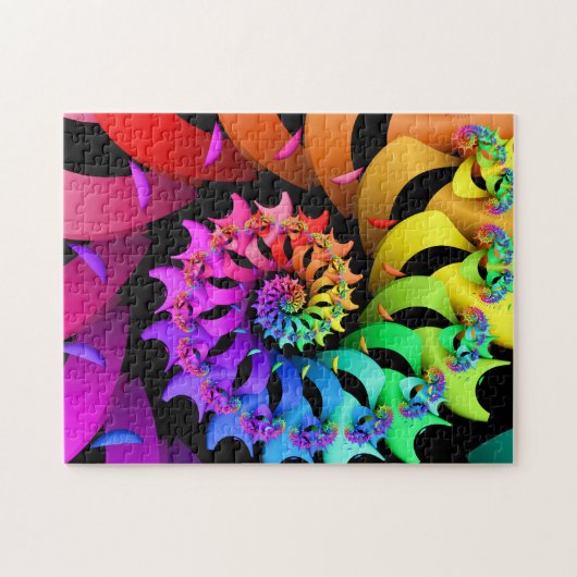 Puzzle Art en spirale de fractale d'arc-en-ciel (Horizontal)