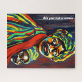 Puzzle Art éthique coloré, mère et enfant africains, (Horizontal)