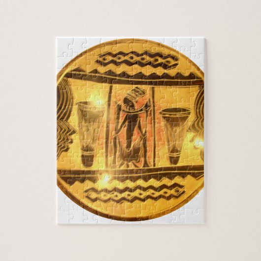 Puzzle Art Ethnique Africain d'or Imprimer (Vertical)