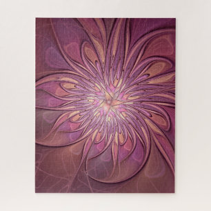 Puzzle Art floral fractal moderne abstrait couleurs de ba