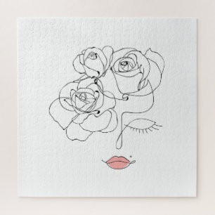Puzzle Art Floral Line : Femme Minimale.
