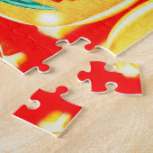 Puzzle Art floral orangé (Côté)
