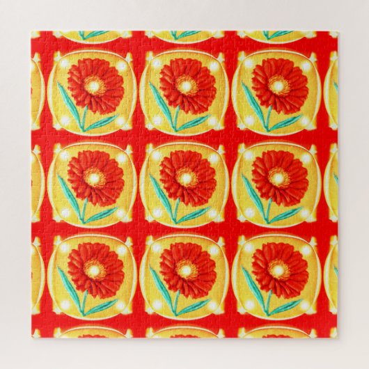 Puzzle Art floral orangé (Vertical)
