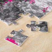 Puzzle Art floral rose et gris (Côté)