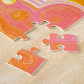 Puzzle Art fluide rose et orange (Côté)