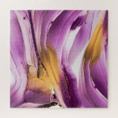 Puzzle Art fluide, texture dorée lilas marbrée. (Horizontal)