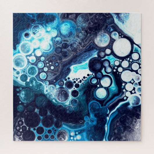Puzzle Art fluides bleu et Marbre blanc (Vertical)