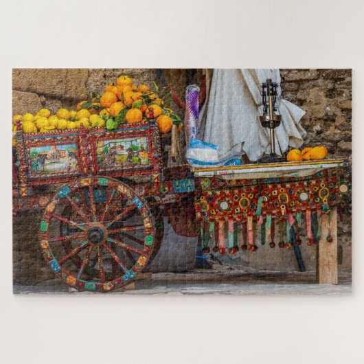 Puzzle Art folklorique traditionnel Panier sicilien Voyag (Horizontal)