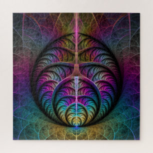 Puzzle Art Fractal Abstrait coloré à motifs Trippy