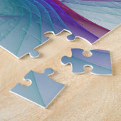 Puzzle Art fractal abstrait moderne rose bleu turquoise (Côté)
