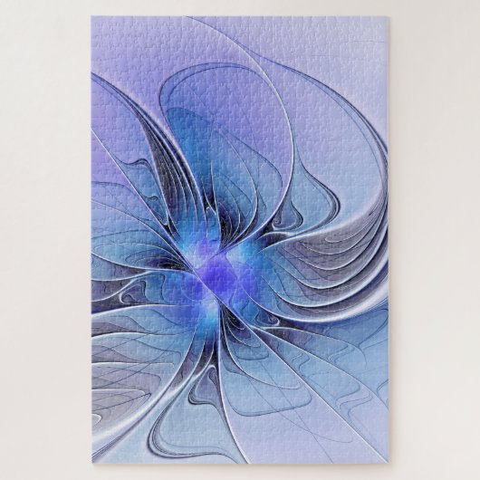 Puzzle Art fractal moderne abstrait bleu lavande (Vertical)