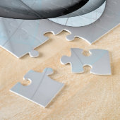 Puzzle Art fractal moderne gris anthracite abstrait bleu (Côté)