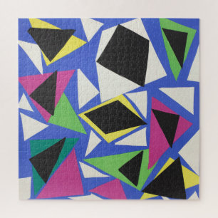Puzzle Art géométrique abstrait découpé bleu de Matisse