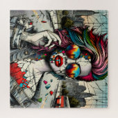 Puzzle Art Grunge | Femme Abstraite Fracturée (Horizontal)