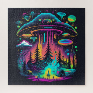 Puzzle Art Imaginaire UFO psychédélique