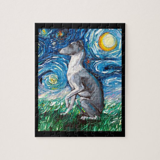 Puzzle Art italien Greyhound Starry Night Whippet Chien (Vertical)