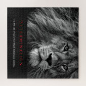 Puzzle Art Lion de détermination motivationnelle noir et (Horizontal)