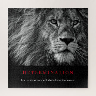 Puzzle Art Lion de détermination motivationnelle noir et