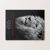 Puzzle Art Lion de détermination motivationnelle noir et  (Horizontal)