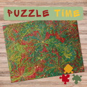 Puzzle Art marbling Décembre or rouge vert - difficile