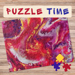 Puzzle Art marbling Juillet chaud rouge blanc crème - dif<br><div class="desc">Ce design d'art marbré montre des couleurs fluides et fluides qui se croisent. Les couleurs principales de cette peinture d'art abstrait sont les différentes nuances de rouge,  blanc,  jaune,  crème et violet. C'est assez difficile à résoudre Jigsaw Puzzle fait un cadeau agréable pour les casse-têtes passionnés.</div>