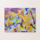 Puzzle Art marbling Septembre jaune bleu - difficile (Horizontal)