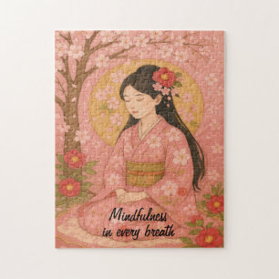 Puzzle Art méditation zen Mindfult Yoga Rose Personnalisé