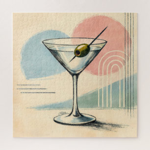 Puzzle Art minimaliste pastel martini moderne du milieu d