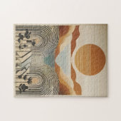 Puzzle Art Moderne du Milieu du Siècle Coucher de soleil (Horizontal)