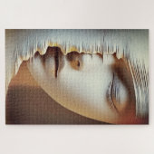 Puzzle Art mural du visage féminin abstrait – Texturé mod (Horizontal)