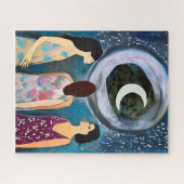 Puzzle Art mystique | Les femmes regardent la lune (Horizontal)