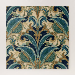 Puzzle Art Nouveau Décor Vintage Majolique Floral Artisan