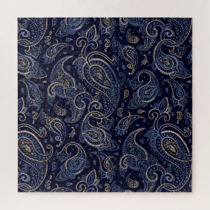 Puzzle Art Nouveau Floral Denim Design