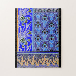 Puzzle Art nouveau iris fleur élégant vintage floral