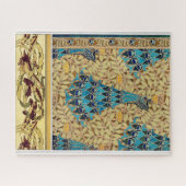 Puzzle Art nouveau paon textile déco verneuil bleu (Horizontal)