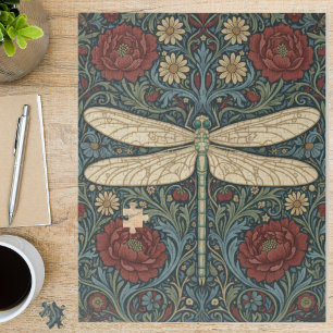 Puzzle Art Nouveau Vintage Floral Libellule