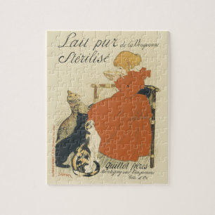 Puzzle Art nouveau vintage victorien, Jeune fille avec de