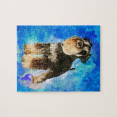 Puzzle Art numérique d'aquarelle de Schnauzer miniature (Horizontal)