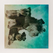 Puzzle Art numérique de collage de Schnauzers miniatures (Horizontal)