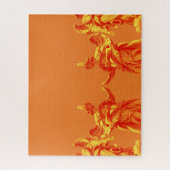 Puzzle Art numérique de couleur orange avec sculptures (Vertical)