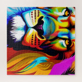 Puzzle Art numérique de lion coloré  (Horizontal)