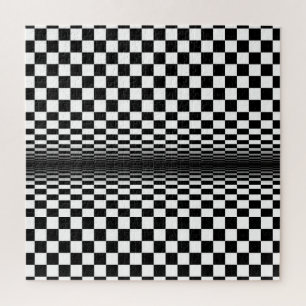 Puzzle art optique noir blanc contraste