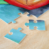 Puzzle Art original d'aquarelle de Canna de fleur orange (Côté)