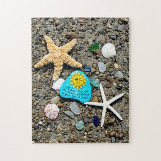 Puzzle Art peint de roche de plage, coquilles de mer,