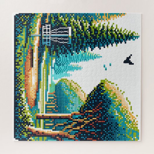 Puzzle Art Pixel de Disk Golf (Horizontal)