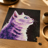 Puzzle Art Pop Chat Blanc Psychedelique Vibrant