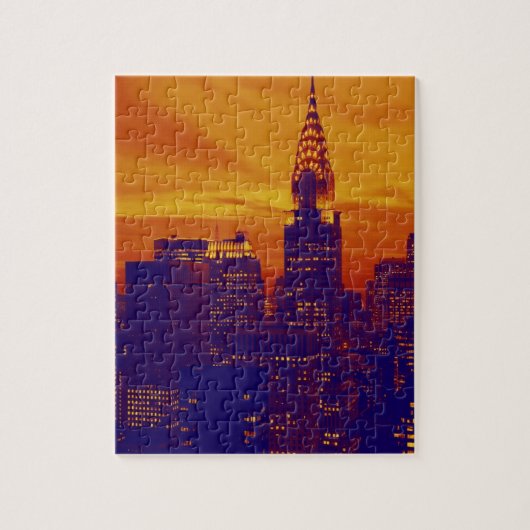 Puzzle Art pop orange bleu New York City (Vertical)