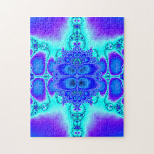 Puzzle Art pourpre et bleu de fractale
